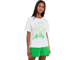 Трикотажный топ Lilly Pulitzer Stella с круглым вырезом и принтом на груди