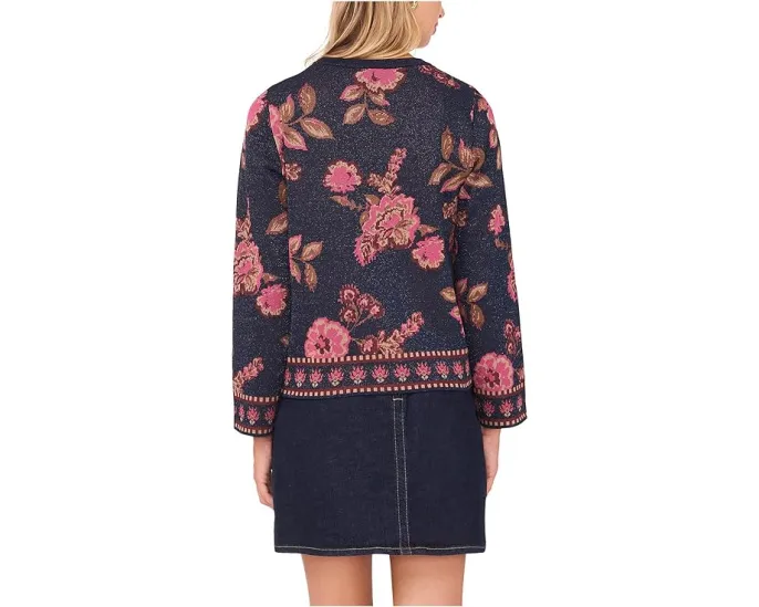 Кофта Vince Camuto с длинными рукавами и цветочным жаккардовым принтом