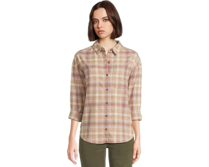 Royal Robbins фланелевая рубашка из органического хлопка с длинным рукавом и воротником