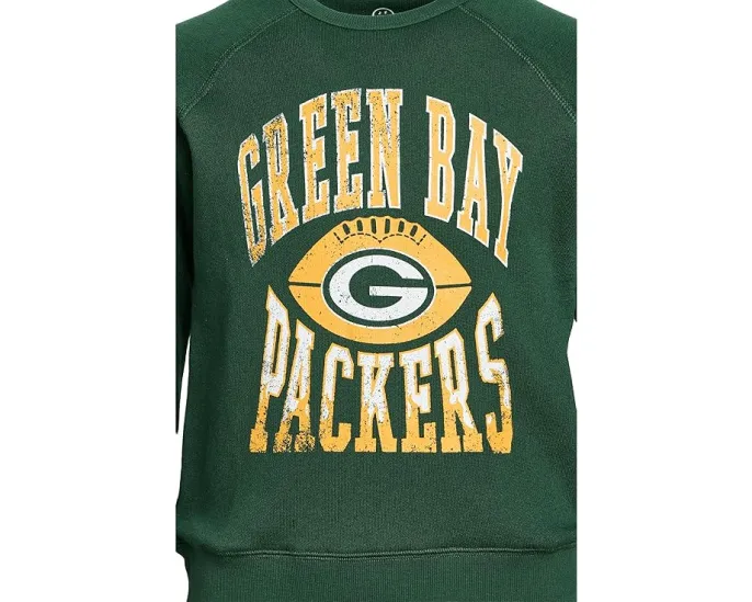 Детская футболка Junk Food Clothing Kids с принтом Green Bay Packers и длинным рукавом