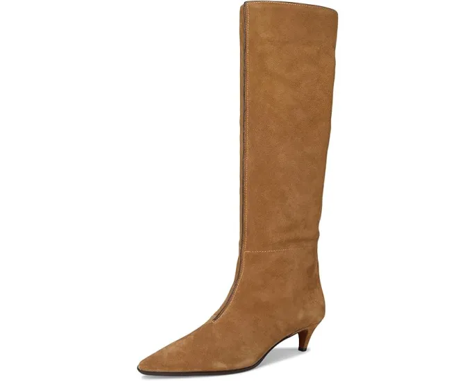 Madewell сапоги Emilie Tall Boot из замши на каблуке