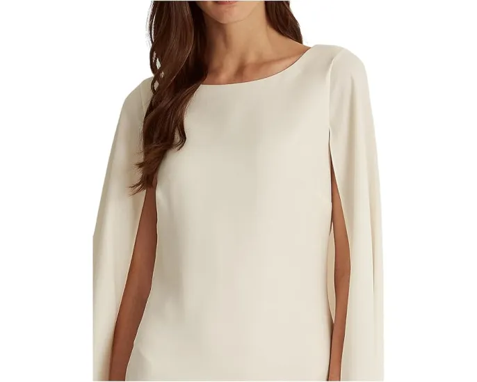 Коктейльное платье Lauren Ralph Lauren с накидкой-пелериной из жоржета