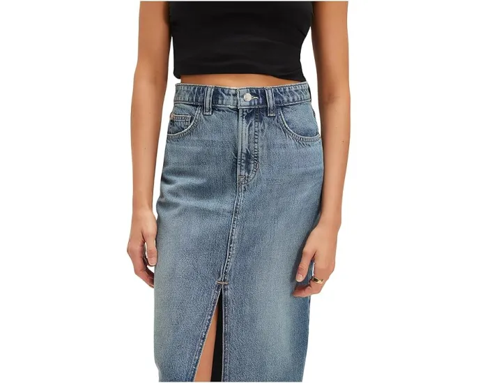 Джинсовое макси-платье Free People Nothing Better Denim Maxi с прямой длиной