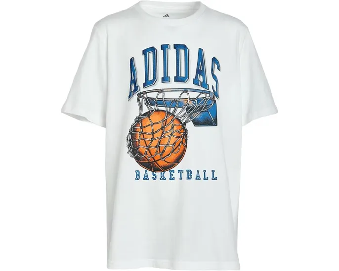 Футболка adidas Kids Bball Dunk с баскетбольным принтом для комфорта