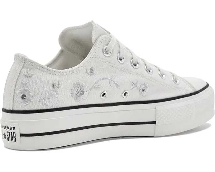 Кеды Chuck Taylor All Star Lift Platform Sequin Flowers низкие Converse с пайетками и цветами