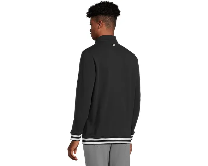 Толстовка TravisMathew Happier Hour 1/4 Zip с логотипом TM и контрастными полосками