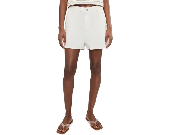 7 For All Mankind Шорты-брюки с прямыми штанинами и высокой талией