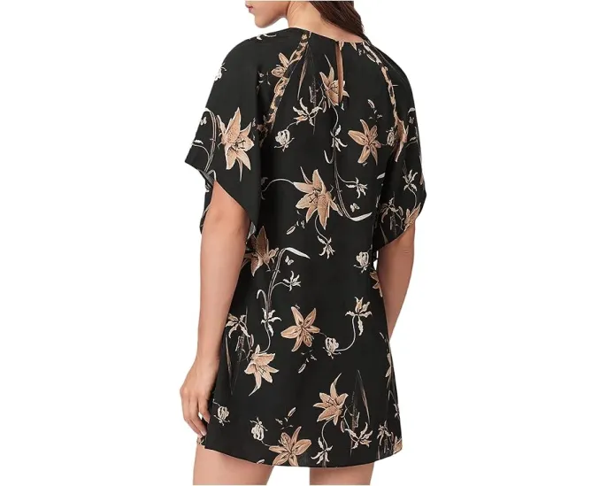 Платье AllSaints Xena с принтом и короткими рукавами