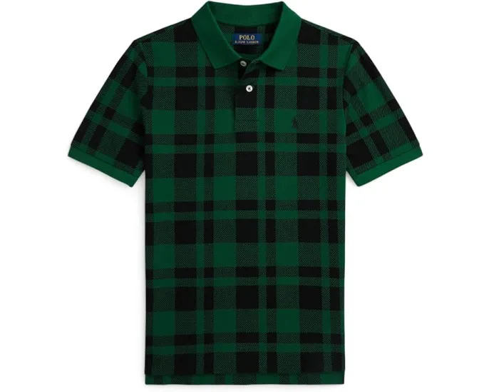 Клетчатая поло Polo Ralph Lauren Kids из хлопковой сетки для детей постарше