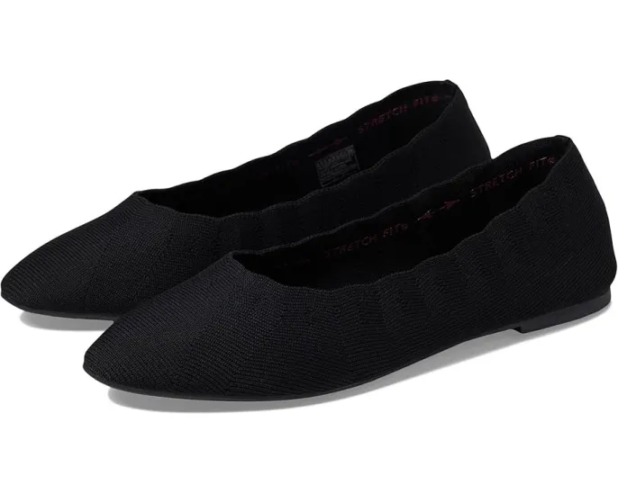 Skechers балетки Cleo Bewitch с вязаным верхом и стеганым воротником на пенной стельке