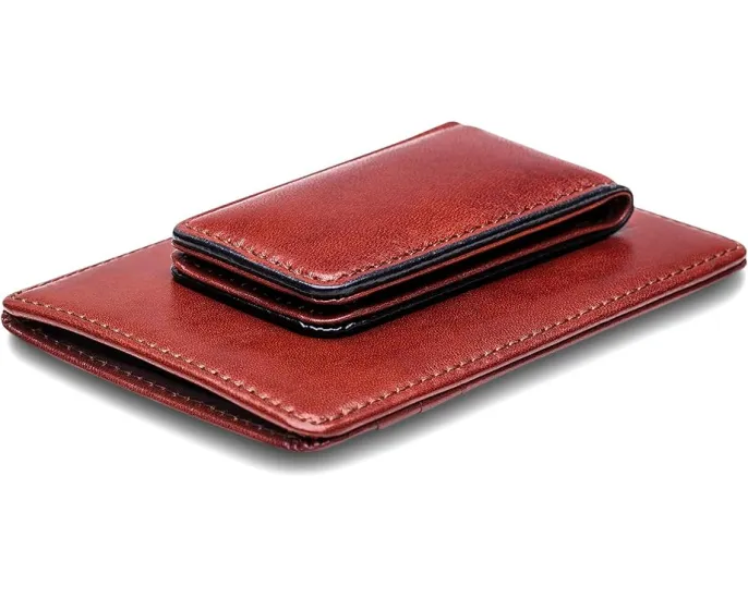 Bosca компактный кошелек для переднего кармана из состаренной кожи с клипсой