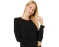 Топ Norma Kamali Long Sleeve Crew Top удлиненного кроя с сырым краем