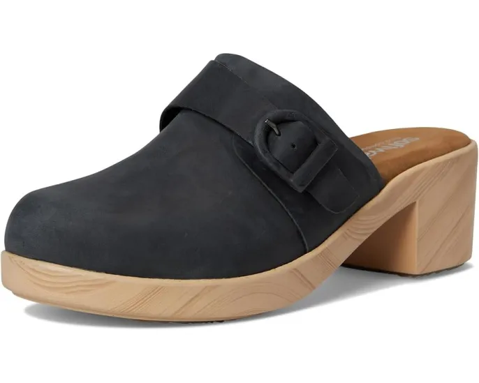 Клоги SoftWalk Ferrara с деревянной платформой и выразительной пряжкой