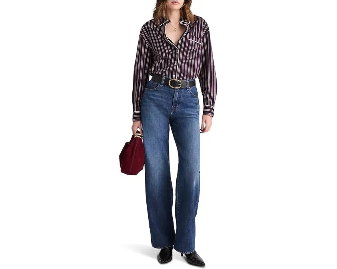 Рубашка Madewell Effortless Shirt с отложным воротником и нагрудным карманом