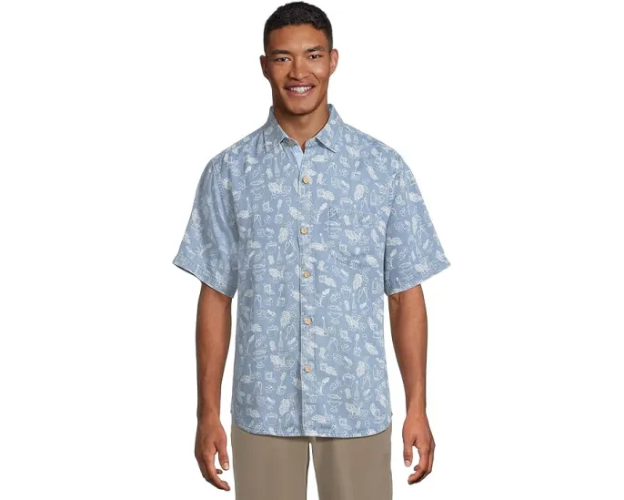 Рубашка Tommy Bahama Cheers & Chillers с короткими рукавами из шамбри