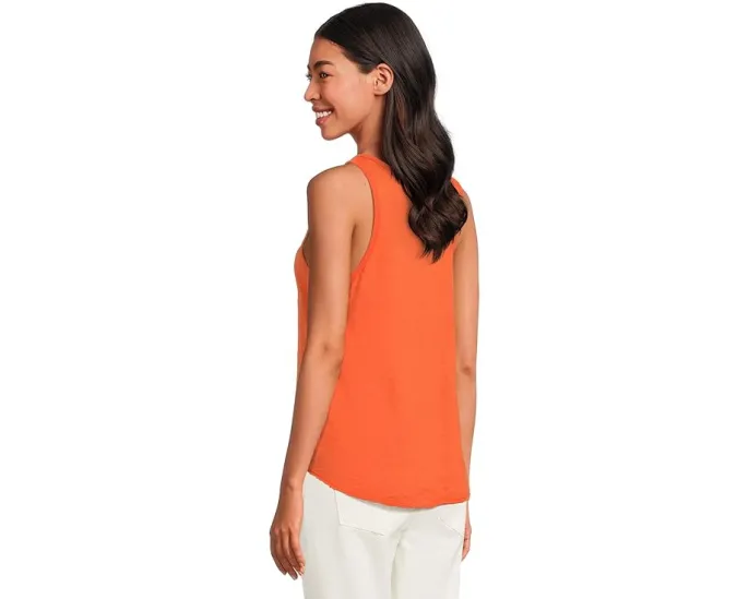 Хлопковый топ Mod-o-doc с круглым вырезом и фигурным подолом