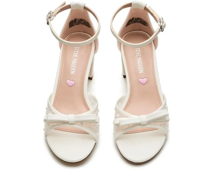 Steve Madden Adia детские сандалии для девочек с жемчужной отделкой и бантом