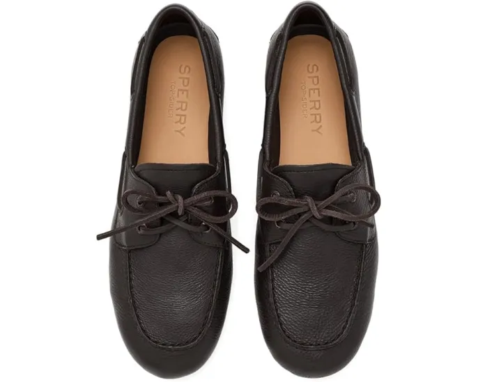 Кроссовки Sperry Slimboat из темно-коричневой кожи с 360° шнуровкой