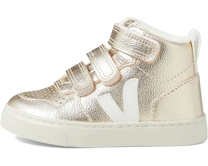 Кроссовки VEJA Small V-10 Mid для малышей с блестящим кожаным верхом