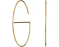 Серьги Rebecca Minkoff Small Circle/Bar Hoop с перемычкой и золотым покрытием