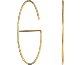 Серьги Rebecca Minkoff Small Circle/Bar Hoop с перемычкой и золотым покрытием