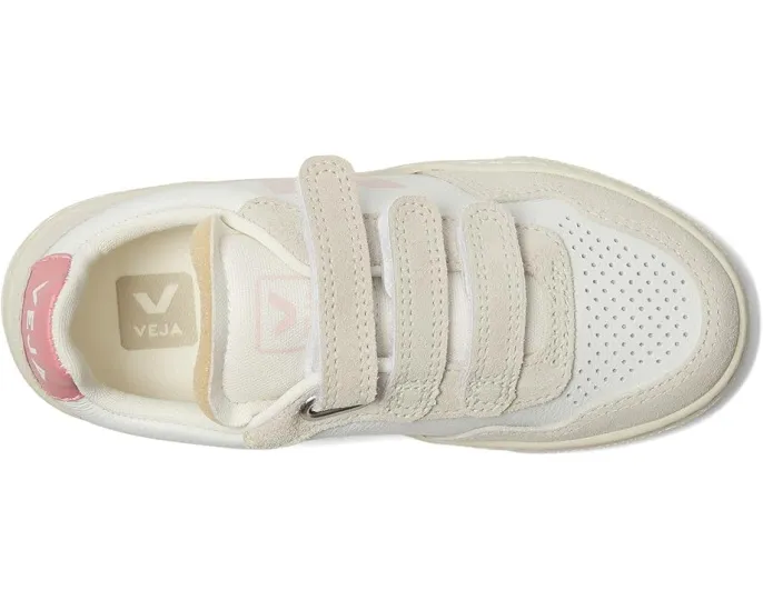 Детские кроссовки VEJA Small V-90 из кожи с застежкой на липучках