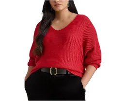 Свитер Lauren Ralph Lauren Plus Size с рубчиком и рукавом долман