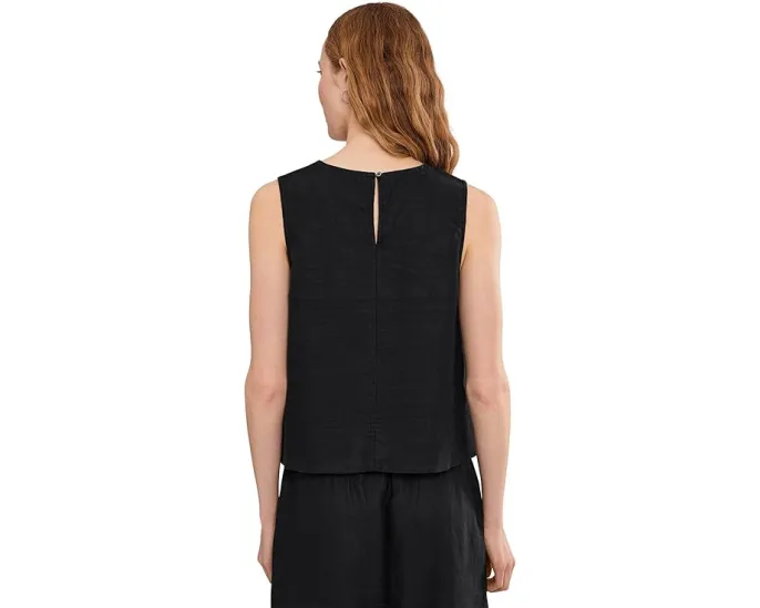 Madewell Embroidered Shell Top in 100% Linen с застежкой на пуговицу