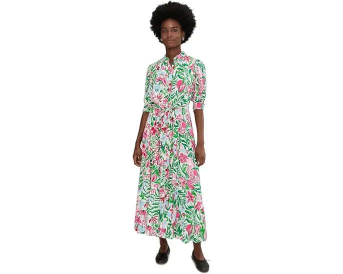Платье-рубашка миди Larkyn Midi Shirtdress от Lilly Pulitzer с расклешенным подолом