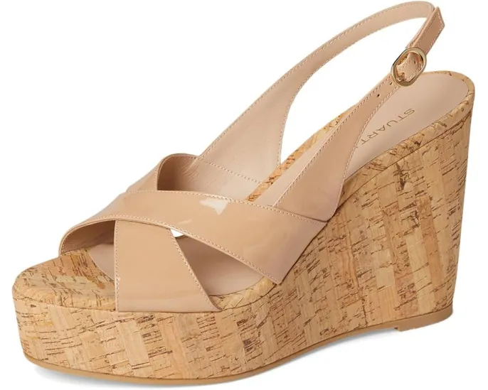 Сандалии Stuart Weitzman Dayna Slingback Wedge на танкетке с ремешком через пятку