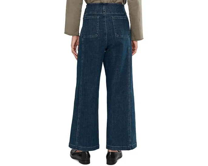 Широкие брюки полной длины из джинсовой ткани со стрейчем Petite Eileen Fisher