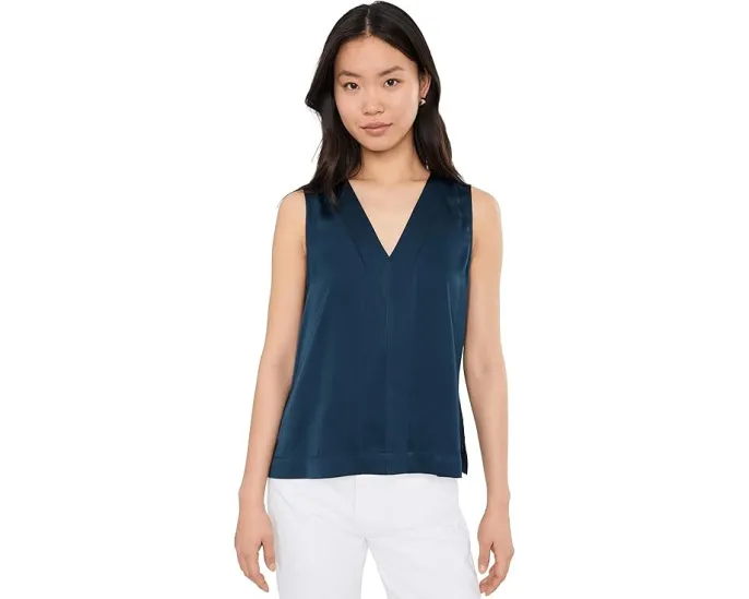 Топ Liverpool Los Angeles без рукавов с V-образным вырезом из комбинированного трикотажа