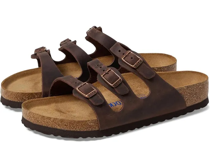 Биркенштоки Florida на пробковой стельке Soft Footbed из промасленной кожи