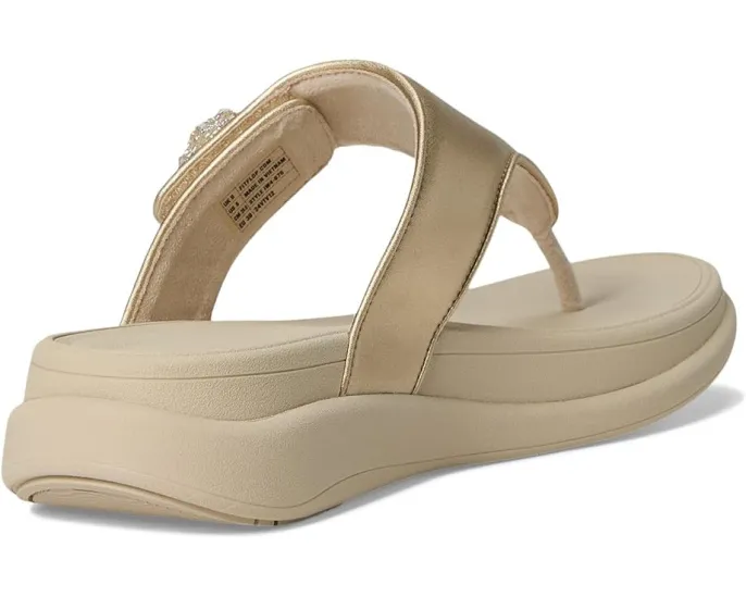 Сандалии FitFlop F-Mode Go Beadie-Button Adj. Flatform с бусинами и регулируемыми ремешками