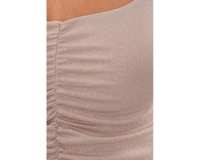 Free People топ Shimmer Cami Lure с блеском коричневый