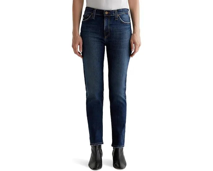 Джинсы AG Jeans Mari Mid Rise Slim Straight с прямым кроем и средней посадкой