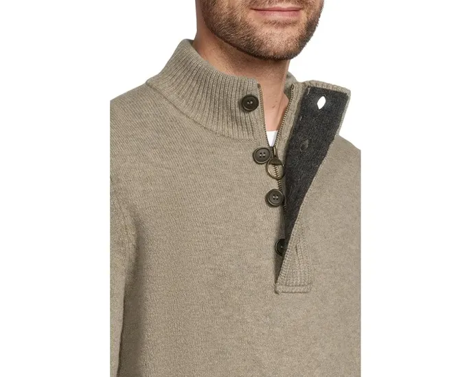 Свитер Barbour Essential Patch с молнией на половину и кожаными заплатками