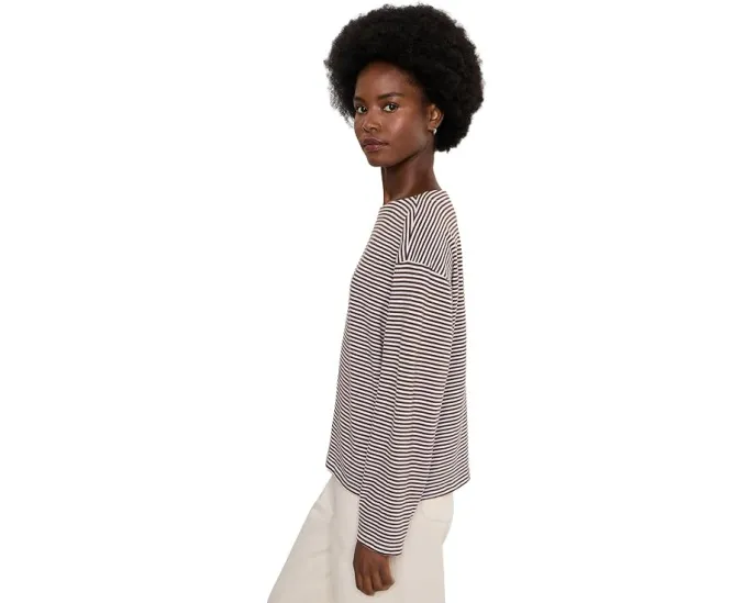 Полосатая блуза Eileen Fisher с лодочкой из органического хлопка