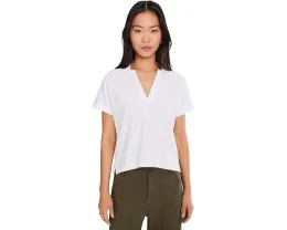 Поло Lilla P Vintage Short Sleeve из текстурированного хлопка с V-образным вырезом