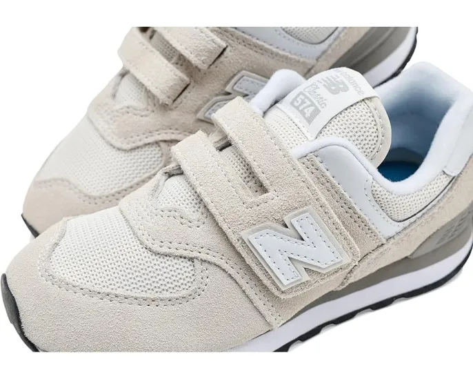 New Balance Kids 574 Core Hook & Loop кожаные кроссовки с липучкой