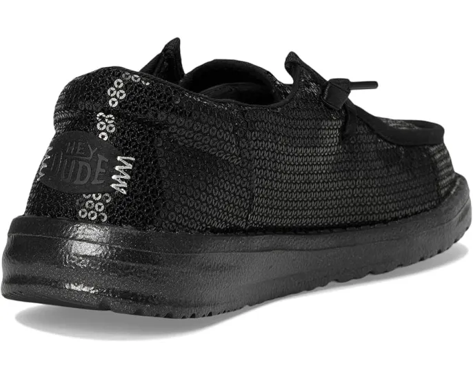 Детские слипоны Hey Dude Kids Wendy Funk Mono Sequin с пайетками и эластичными шнурками