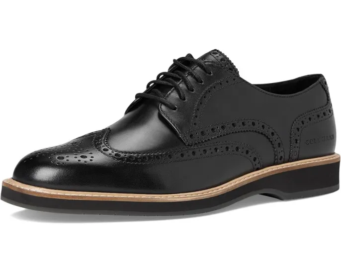 Туфли Cole Haan Morse Grand Wingtip Oxfords из кожи с декоративными перфорациями