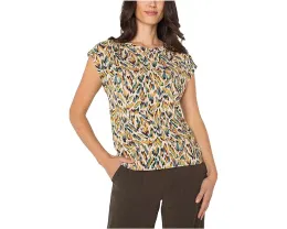 Топ Liverpool Los Angeles Petite без рукавов с лодочкой и складками на плечах