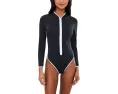 Цельнокроеный купальник Seafolly Collective с длинным рукавом и замком спереди