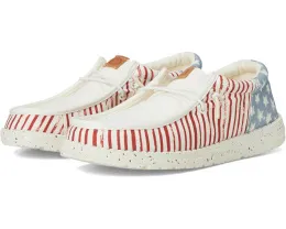 Детские слипоны Hey Dude Wally Americana с патриотичным принтом и технологией Flex & Fold
