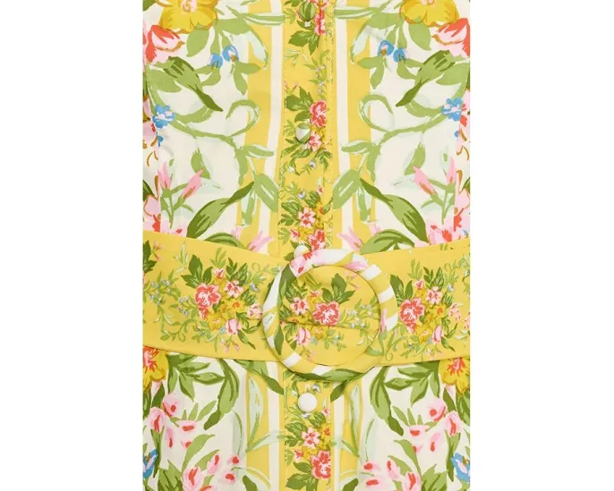 Платье макси Printed Cotton с поясом от Adrianna Papell