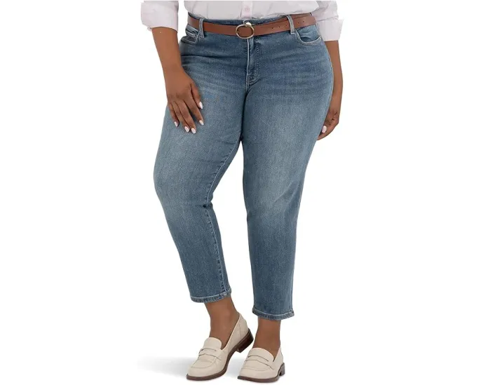 Джинсы KUT from the Kloth Plus Reese High Rise Fab Ab Ankle Straight с обычным подолом