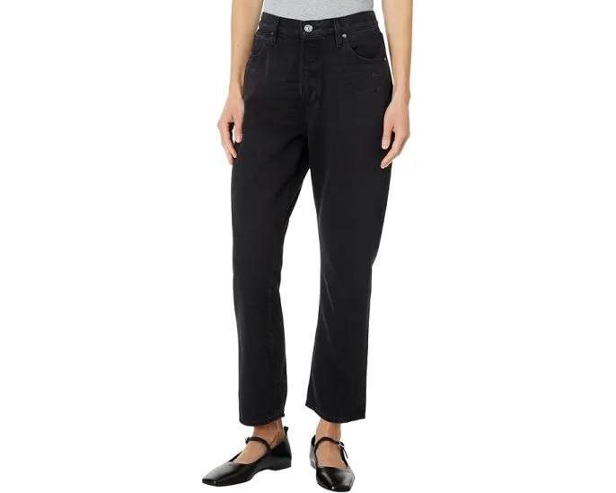 Джинсы Paige Billy Crop с утяжеленной застежкой в Dark Dawn Distressed