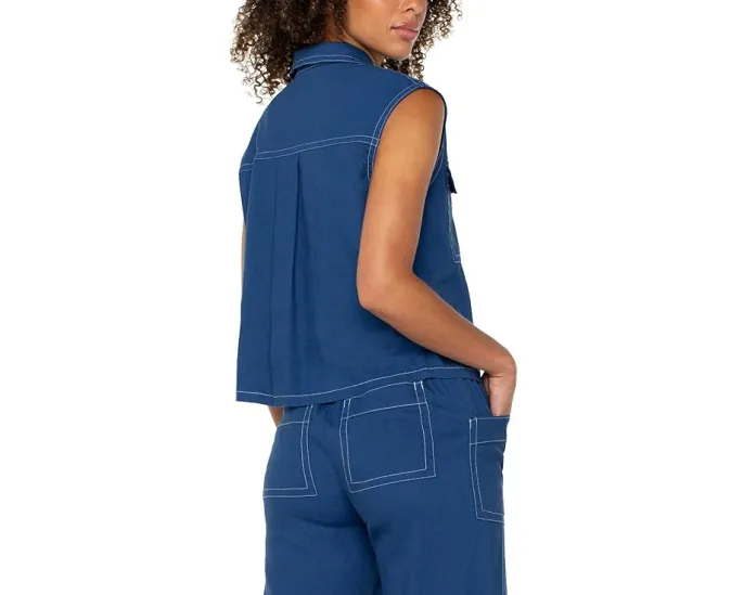 Безрукавка Liverpool Los Angeles с карманами в стиле карго и отложным воротником