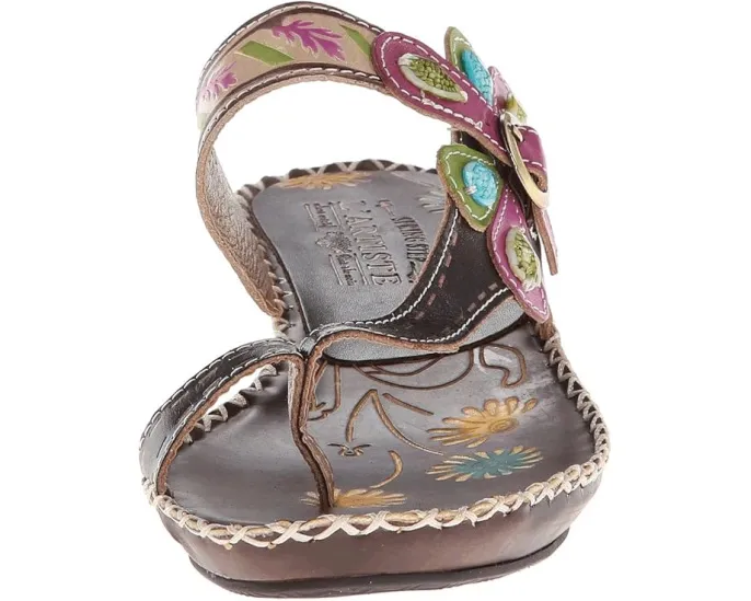 Сандалии L'Artiste by Spring Step Santorini с декоративными камнями и ручной росписью